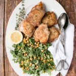 Only a handful of ingredients stand between you and this delicious Chicken with Arugula Chickpea Salad. #chicken #salad #glutenfree