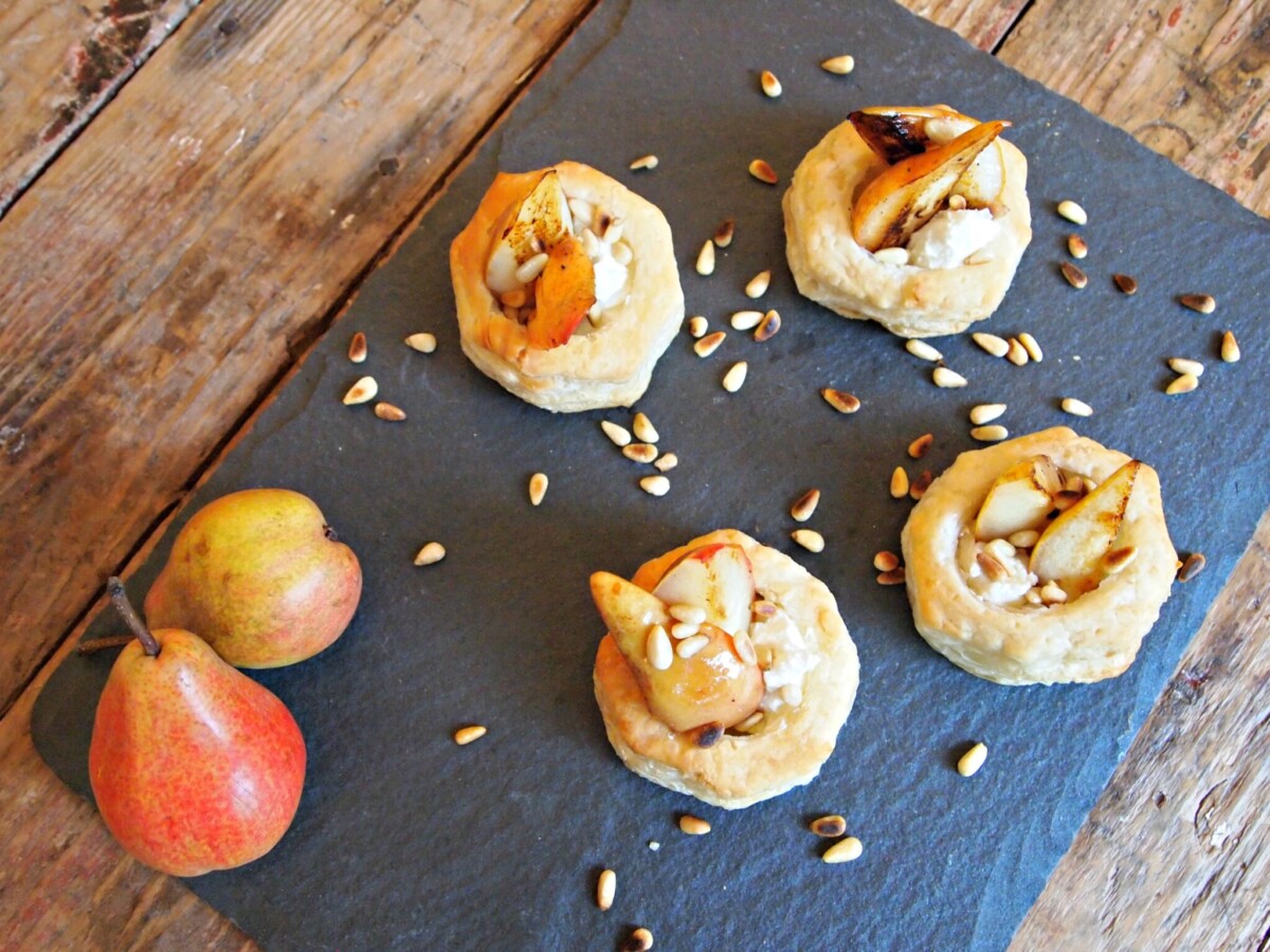 Pear and Goat Cheese Puff Pastries My Kitchen Love