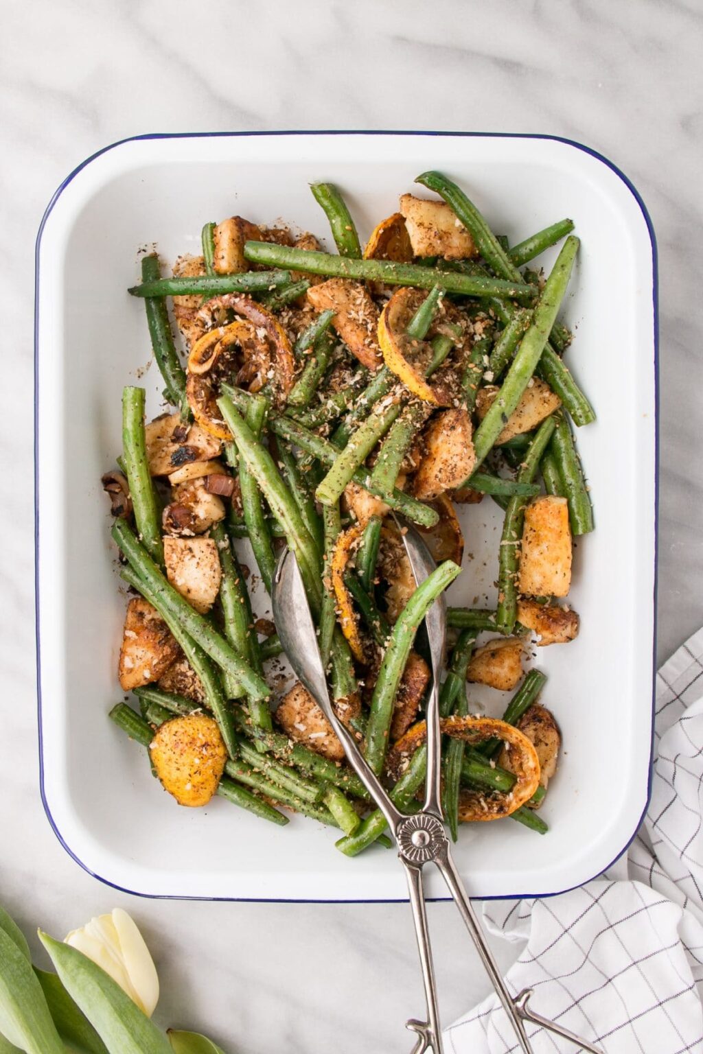 Green Beans and Halloumi Salad with Roasted Lemons and Shallots My