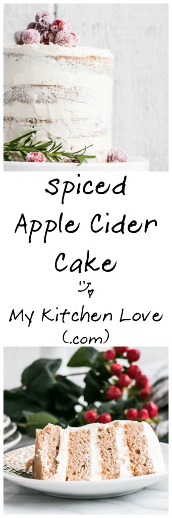 Spiced Apple Cider Cake with Frosted Cranberries | My Kitchen Love