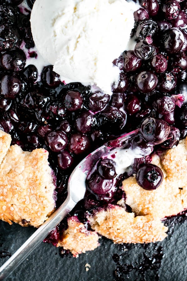 Blueberry Galette | My Kitchen Love. Easy rye pastry crust with lemon blueberry filling. #pie #dessert