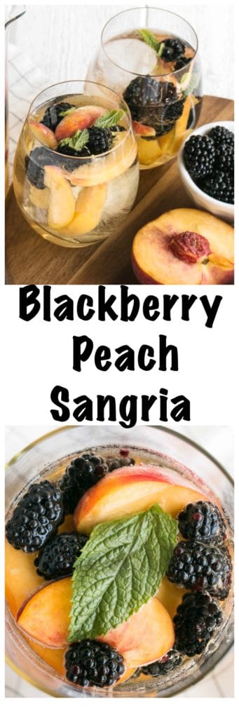 Summer sipping on the patio has never tasted this good. Blackberry Peach Sangria with Elderflower for a light floral touch to a fruit forward cocktail. Plus, it's served in a jug.