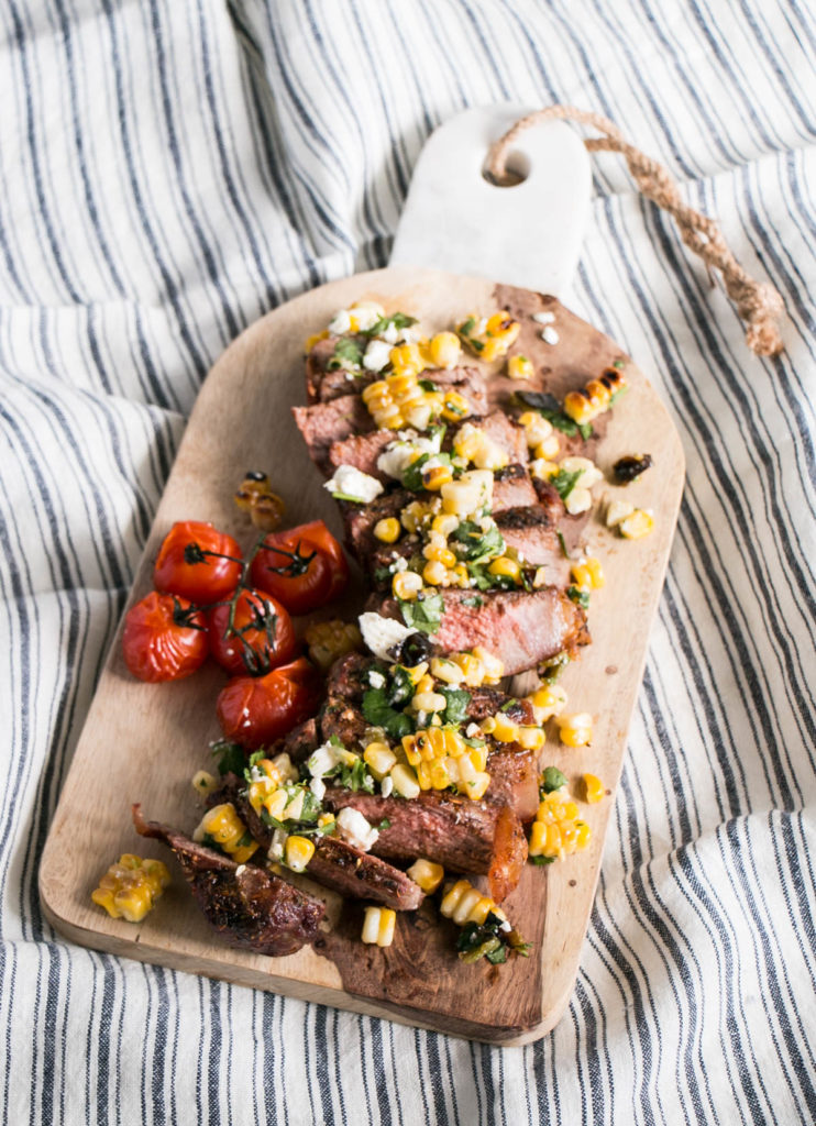 Grilled Seasoned Steak with Charred Corn and Chile Pepper Salsa | My Kitchen Love