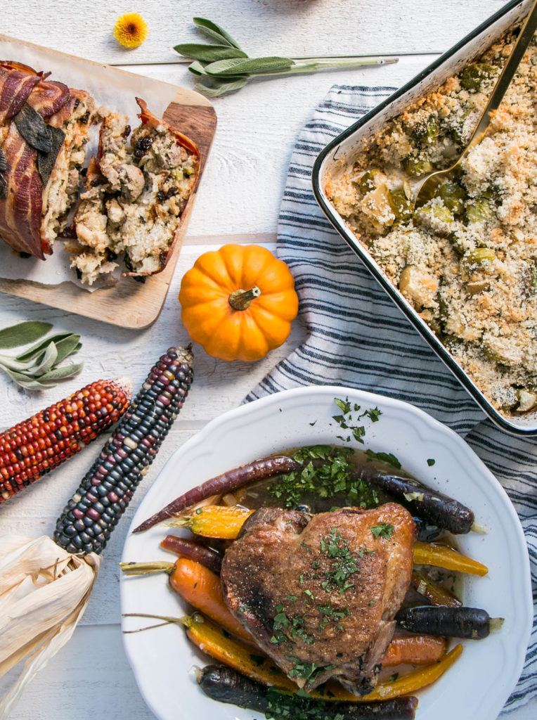 Essential Thanksgiving Side Dishes | My Kitchen Love. It doesn't get more traditional than Brussels Sprouts and Stuffing for Thanksgiving.