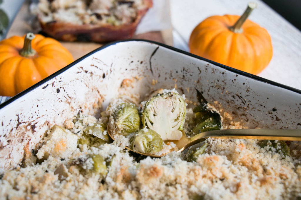 Essential Thanksgiving Side Dishes | My Kitchen Love. It doesn't get more traditional than Brussels Sprouts and Stuffing for Thanksgiving.