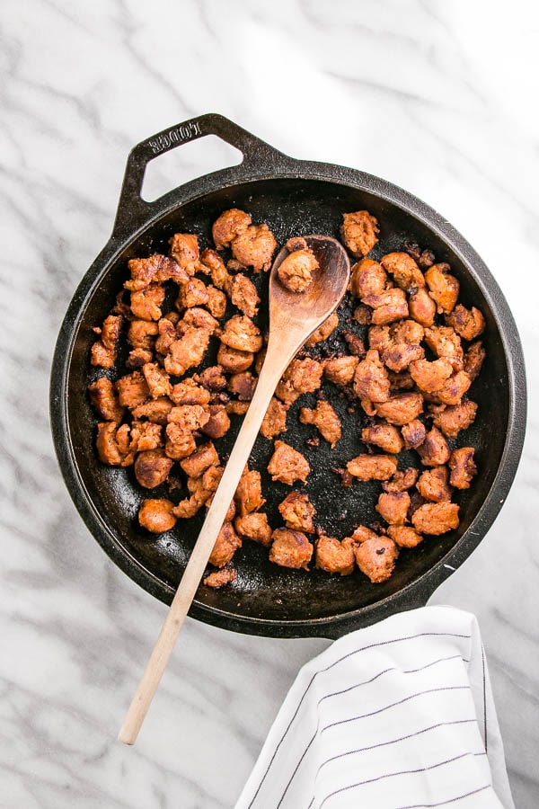 Slow Cooker Cream of Leek Soup with Chorizo "Croutons" | My Kitchen Love