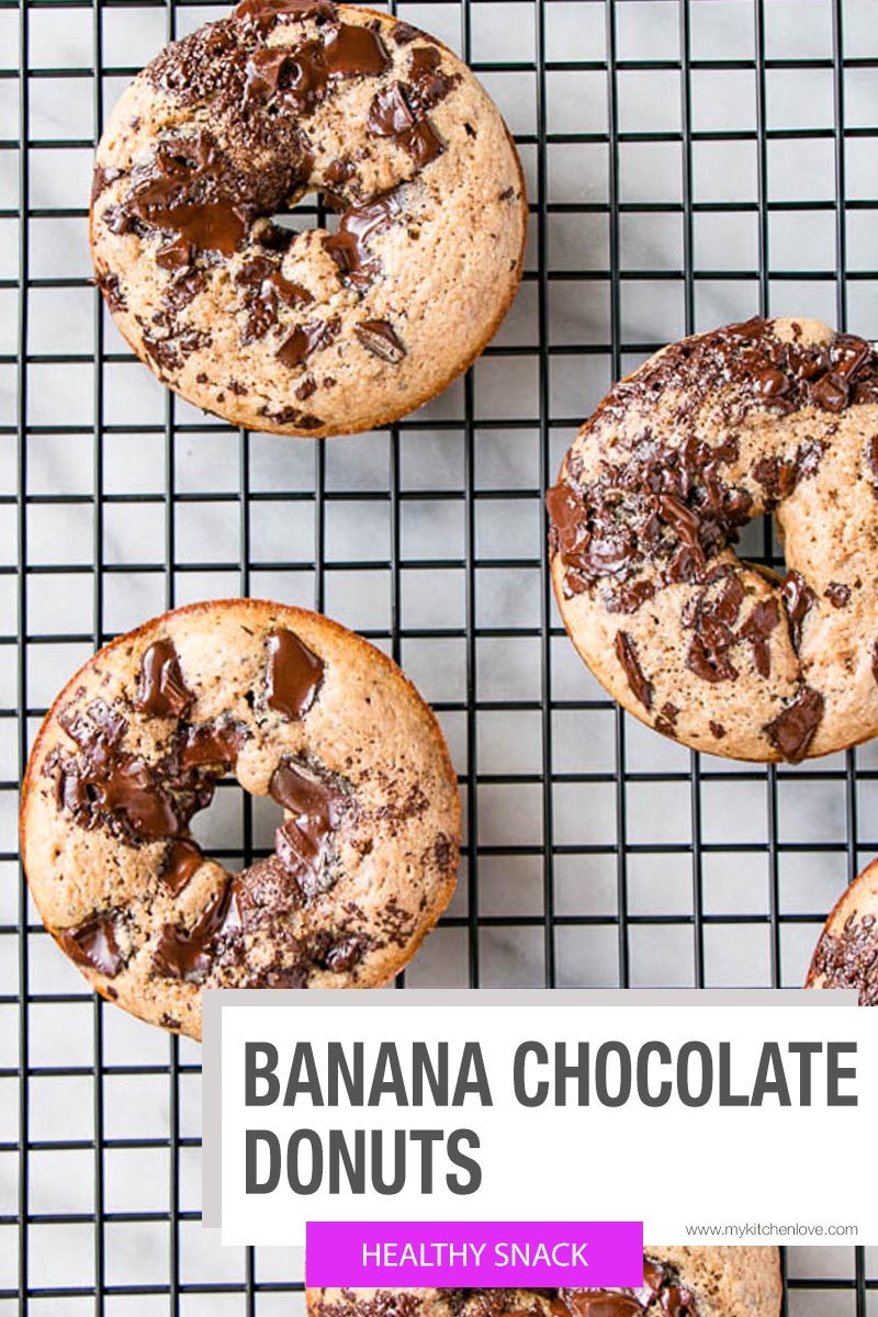 Healthy Baked Banana Chocolate Donuts Short Pin