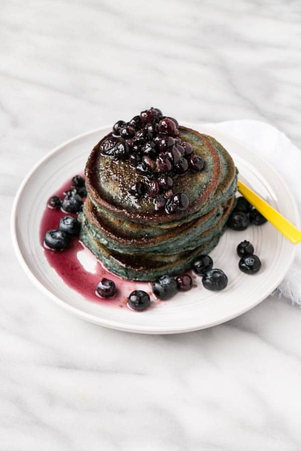 Sneaky Spinach Blueberry Pancakes | My Kitchen Love