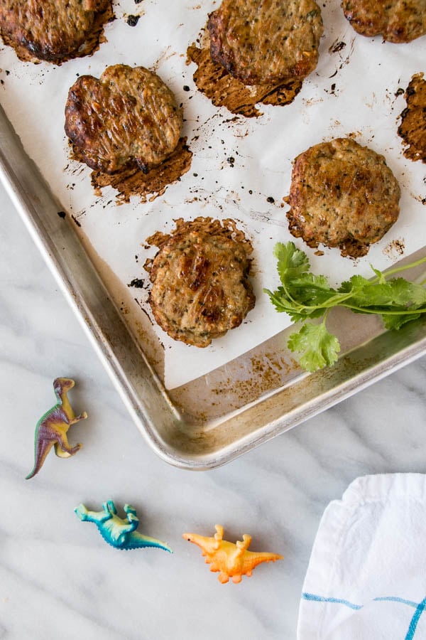 Chicken Patties (baby and kid-friendly) | My Kitchen Love. Nutrient-packed mini chicken patties that perfect for smaller hands or in a slider for older kids and adults.