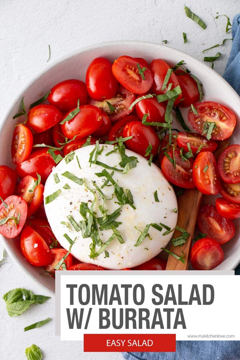 Sweet, juicy cherry tomatoes paired with fresh torn fragrant basil, olive oil, and flaky sea salt. Add creamy cheese such as torn buffalo mozzarella or burrata for an insanely simple and delicious Cherry Tomato Sala via @mykitchenlove