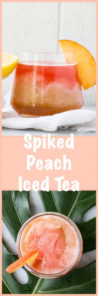 Spiked Peach Iced Tea | My Kitchen Love. Refreshing, fruity, and so delicious, this Spiked Peach Iced Tea has the perfect amount of Southern charm!
