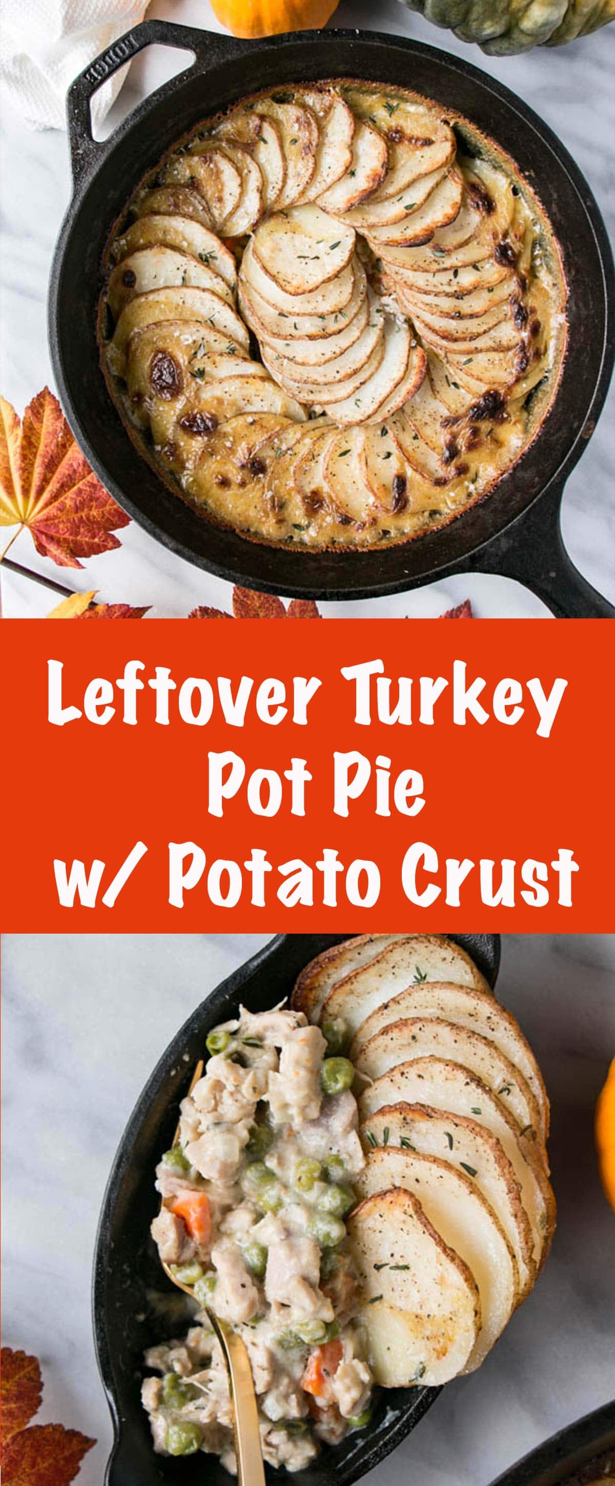 Take using leftover turkey up a notch with this crazy easy and scrumptious Turkey Pot Pie with a potato topping.