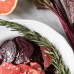 Rosemary Beet and Grapefruit Salad with a Shallot Vinaigrette is a great makes ahead winter salad! #salad #beets