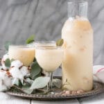 Easy Bourbon Eggnog takes the classic eggnog cocktail and adds the right level of spice and warmth. Top with nutmeg and cinnamon for an indulgent and festive cocktail! #eggnog #cocktail