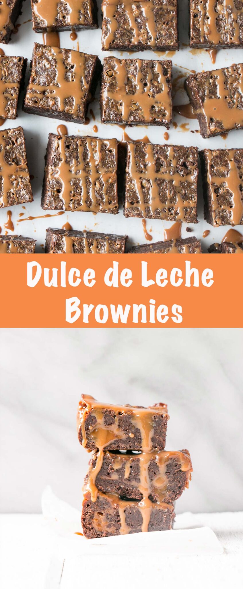 Perfectly chewy and fudgy Dulce de Leche Brownies.  Dense, chewy, chocolatey brownies with pockets of soft Dulce de Leche. via @mykitchenlove