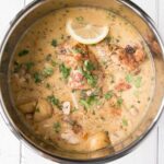 Instant Pot Chicken Fricassee is a classic French Chicken Stew made easy and quick thanks to the Instant Pot! #chicken #stew #instantpot
