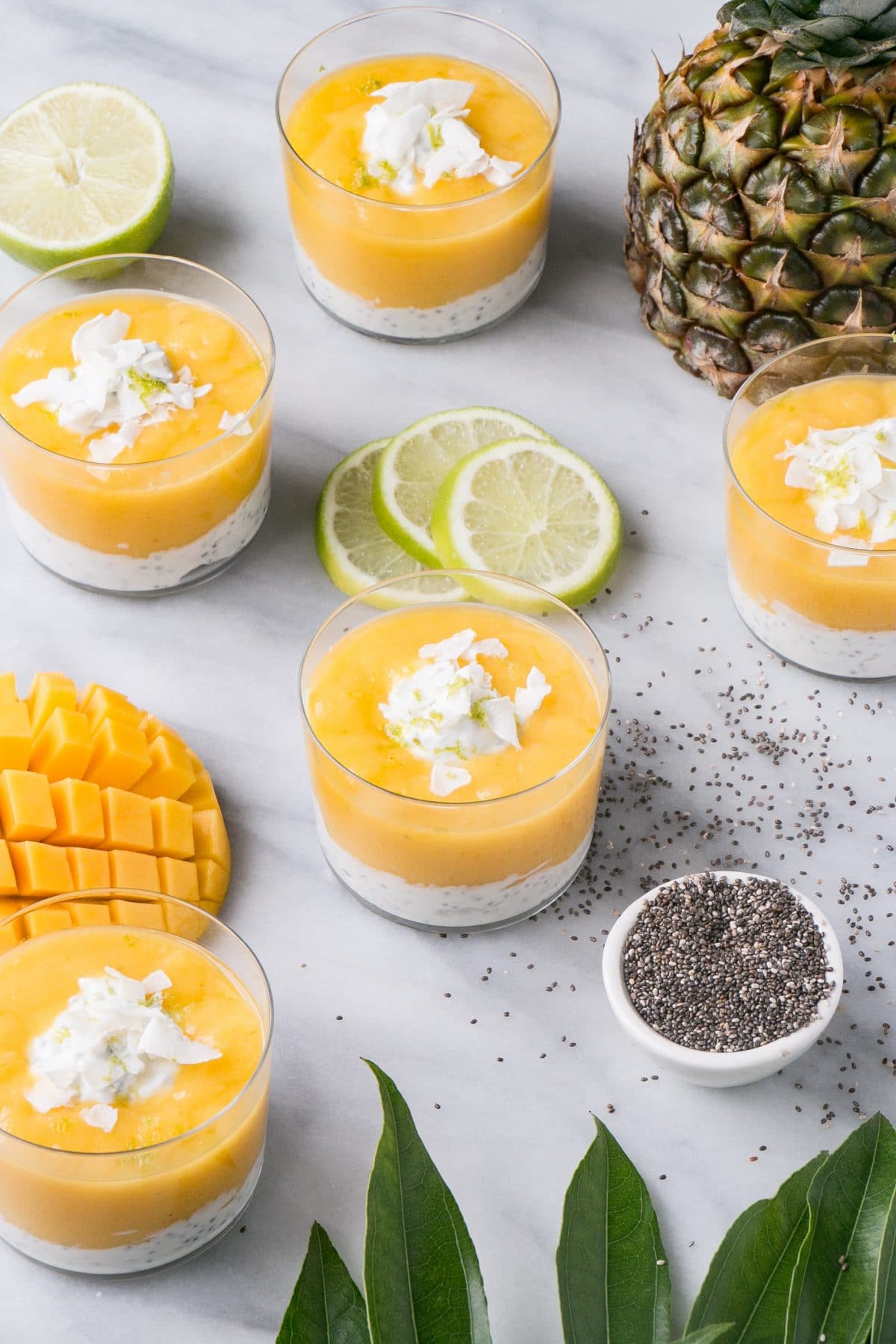 This Tropical Chia Pudding is easy to whip up the night before breakfast and is vibrantly delicious (and healthy!). #healthy #breakfast #chia 