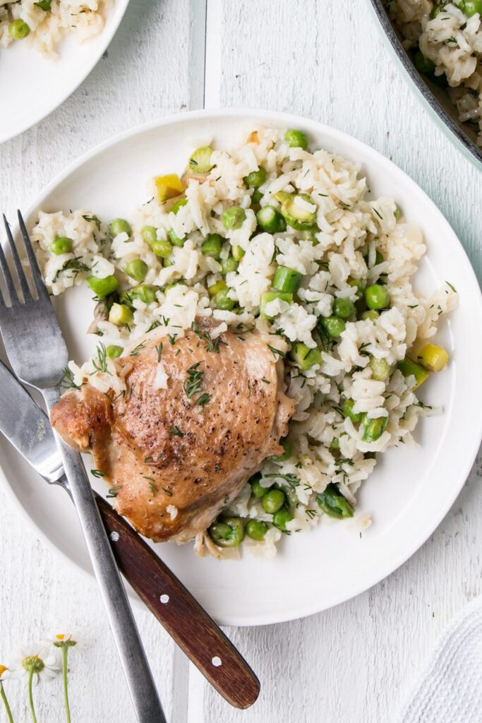 One Pot Chicken and Rice with Vegetables and Dill My Kitchen Love