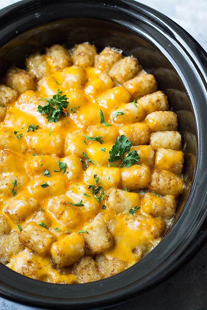 slow cooker roundup -tater tot casserole