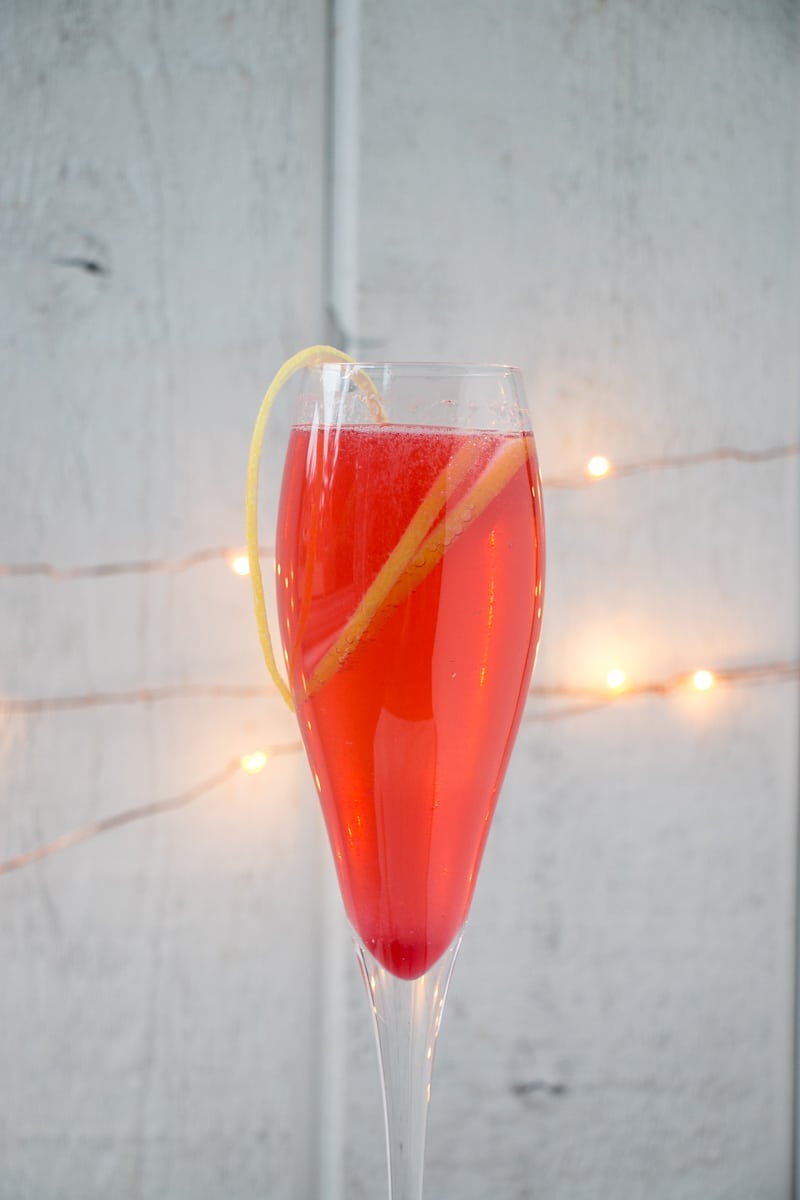 Cranberry French 75 cocktail