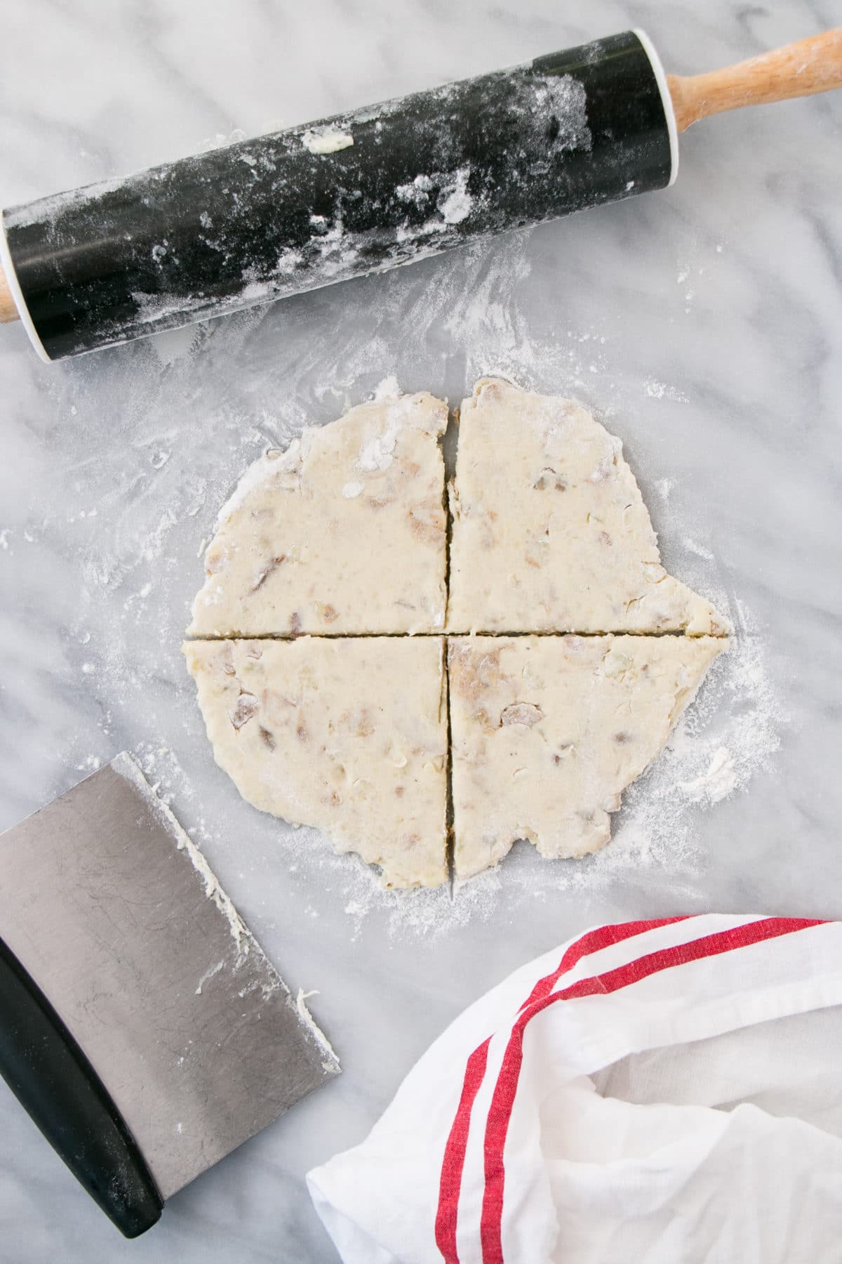 Scottish Potato Scones being made with a rolling pin