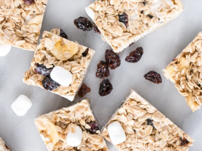 Marshmallow and Dried Fruit Granola cut up