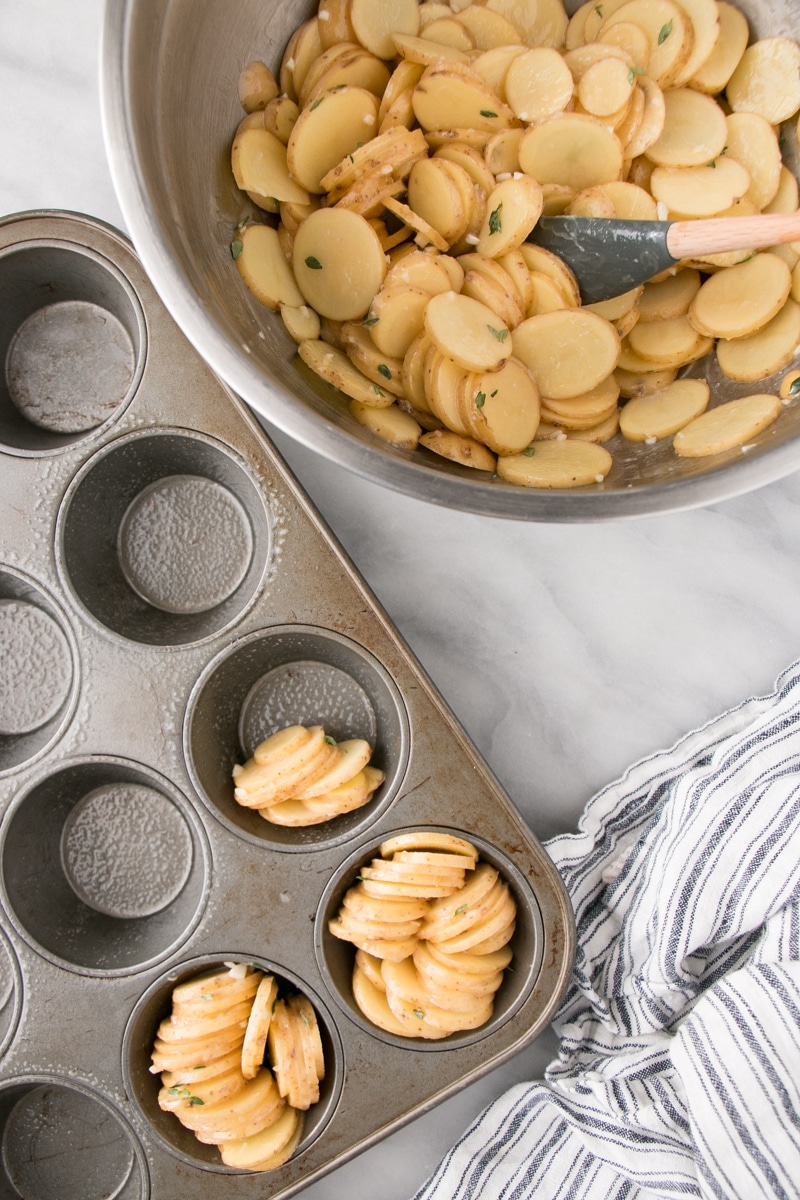 Crispy Muffin Tin Fingerling Potatoes