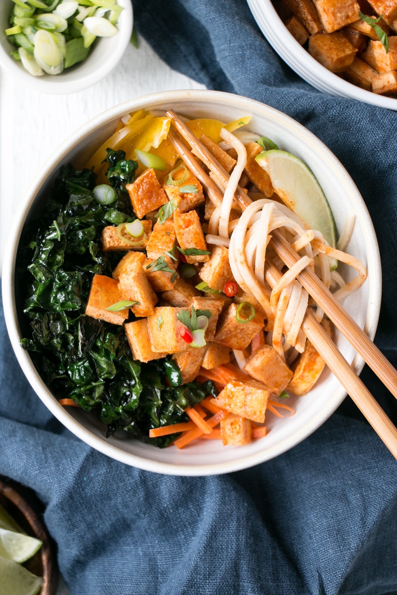 Spicy Crispy Tofu with Soba Noodles