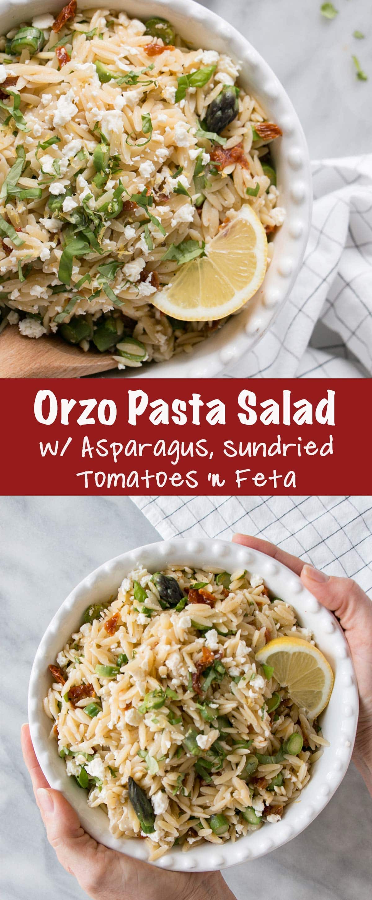 Asparagus and Sundried Tomato Orzo Pasta Salad PIN