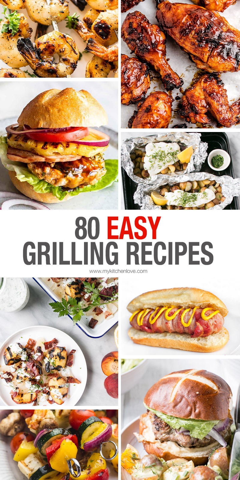 Summer is calling us all outside and that means taking the kitchen outside too. These 80 easy grilling recipes are going to make your life so much simpler this summer. Dinner is right here! via @mykitchenlove