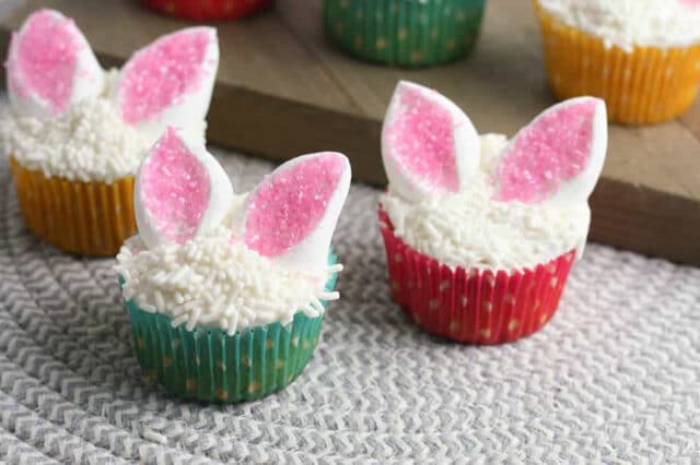 Easter Bunny Ear Cupcakes