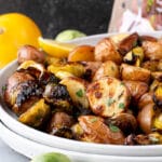 Lemony Roasted Potatoes and Brussels Sprouts