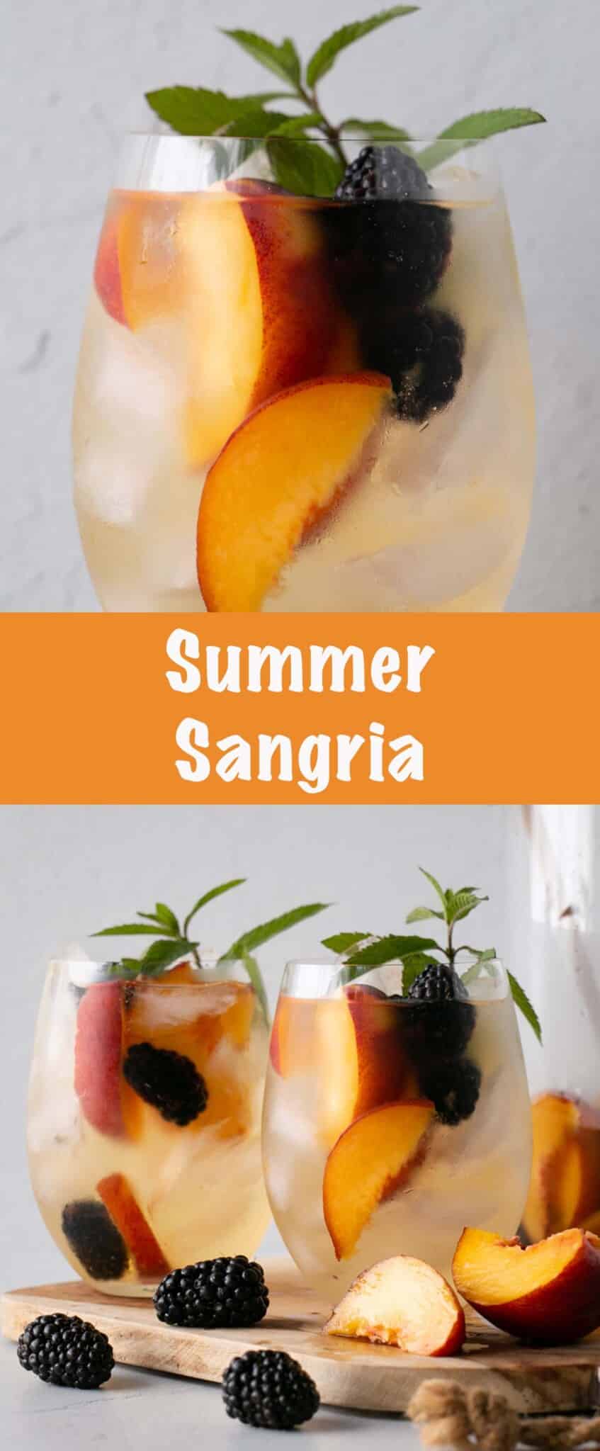 Summer sipping on the patio has never tasted this good; Summer Sangria is the perfect White Wine Sangria Recipe. via @mykitchenlove